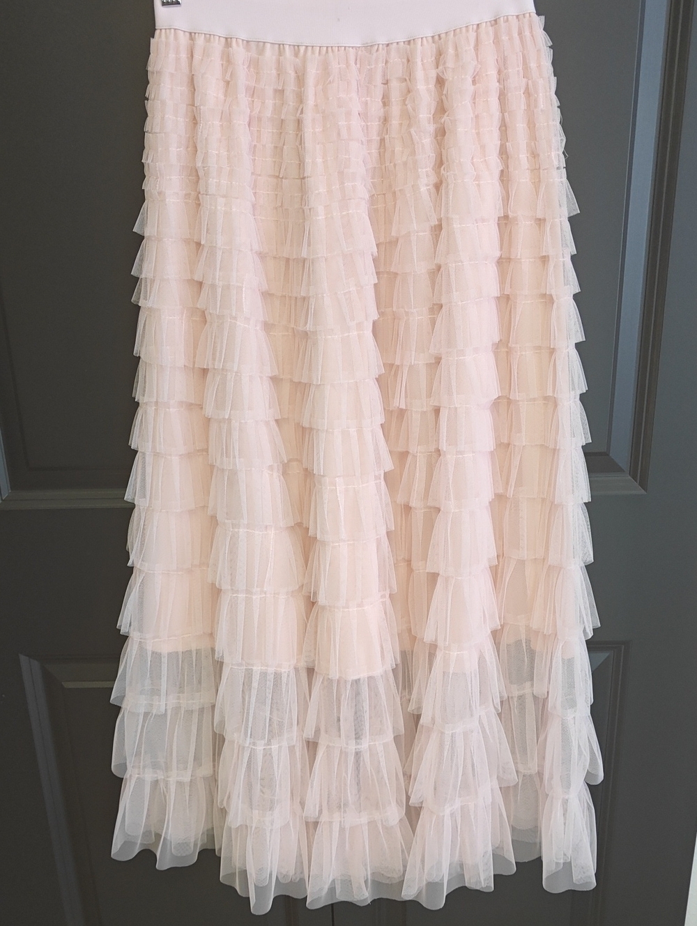 Women's Pink Tiered Tulle Skirt